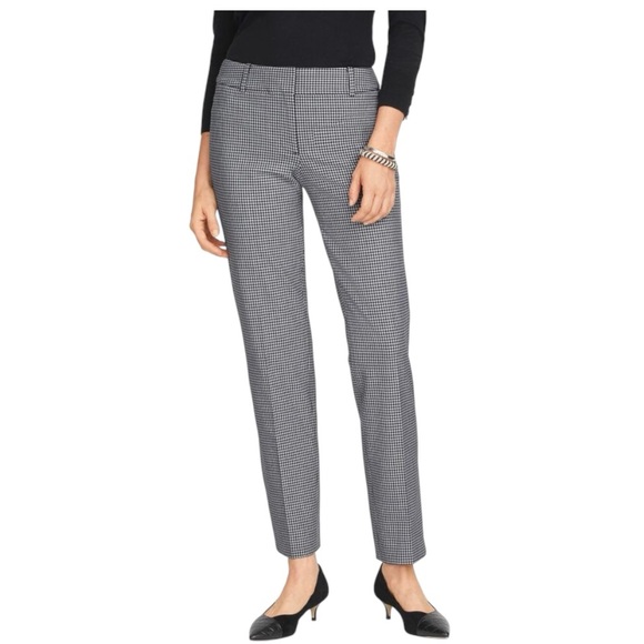 NWT‎ Talbots Hampshire Houndstooth Ankle Pants Black Gray Size 14 Career Office - Picture 1 of 14